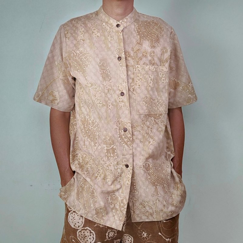 Banana sap Shirt (S01) - Men's Shirts - Cotton & Hemp Khaki