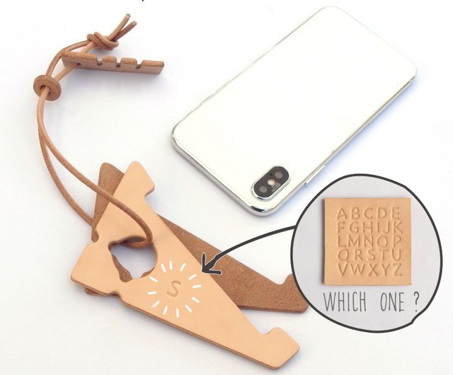 スマホスタンド】革 きはだ染め 草木染め 組み立て式 持ち運び可 手