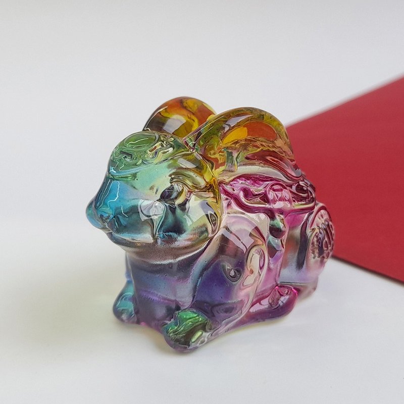 兔年招財 吉兔 七彩水晶版 - 擺飾/家飾品 - 其他材質 多色
