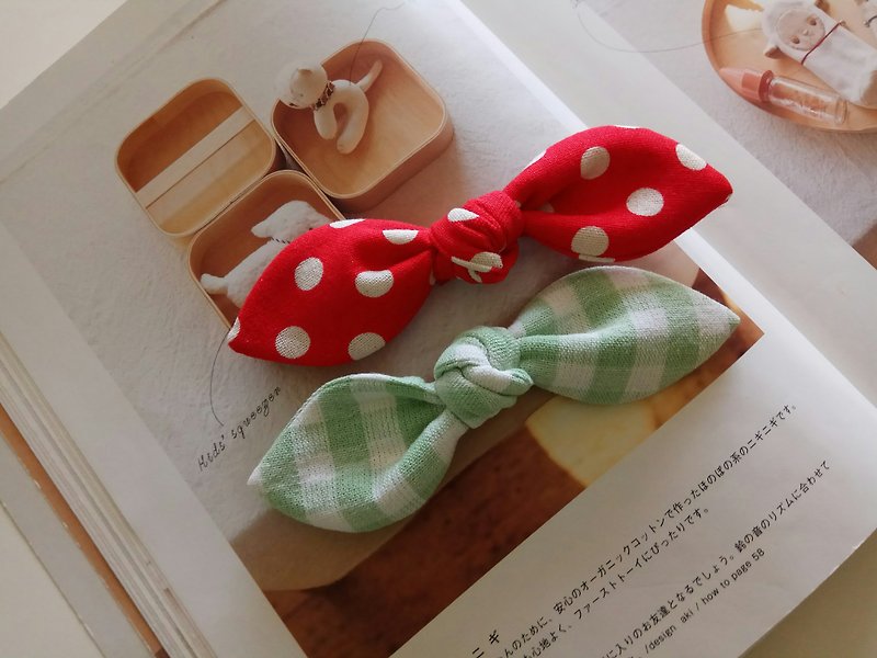 Cloth bow hairpin knotted bow hairpin 2 into the group - Hair Accessories - Cotton & Hemp Multicolor