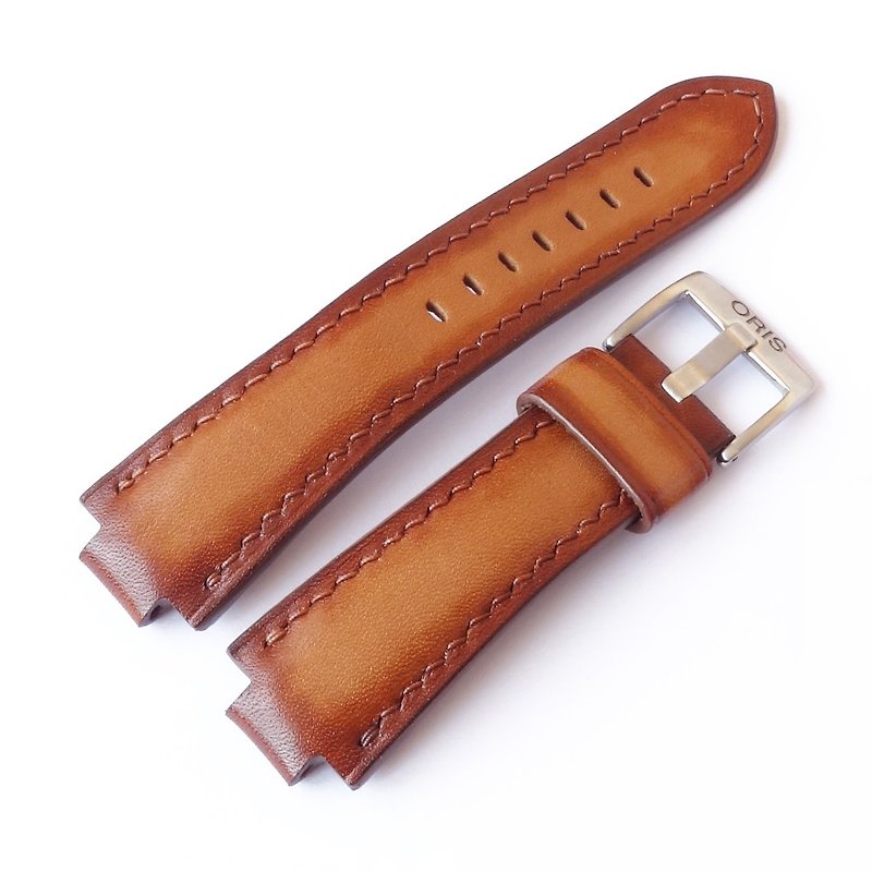 Light brown Watch Strap for ORIS Aquis, genuine leather - สายนาฬิกา - หนังแท้ สีนำ้ตาล