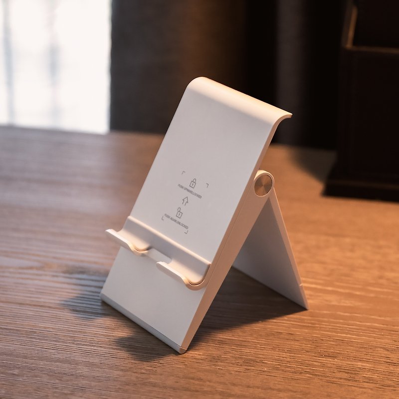 Pocket Plus 隨身摺疊手機支架 | 兩段高度調整 旅行輕巧便攜 - 手機/平板支架 - 塑膠 白色