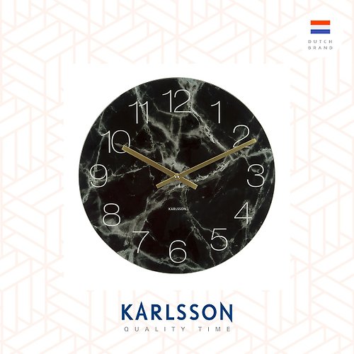 Ur Lifestyle Karlsson, 17cm Table/Wall clock Glass Marble black small
