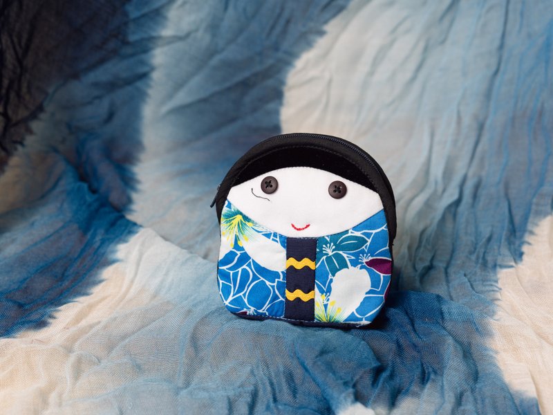 客家公仔收納包 - 化妝袋/收納袋 - 棉．麻 