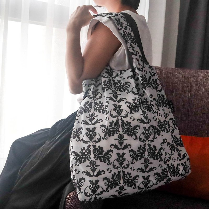 ENVIROSAX Australia Folding Shopping Bag | Black and White Classic─Royal - กระเป๋าแมสเซนเจอร์ - เส้นใยสังเคราะห์ สีดำ