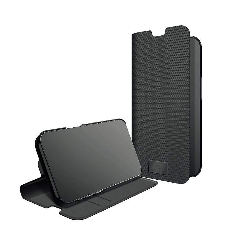 [Black Rock Germany] Protective flip leather case-iPhone 14 series - เคส/ซองมือถือ - หนังเทียม สีดำ