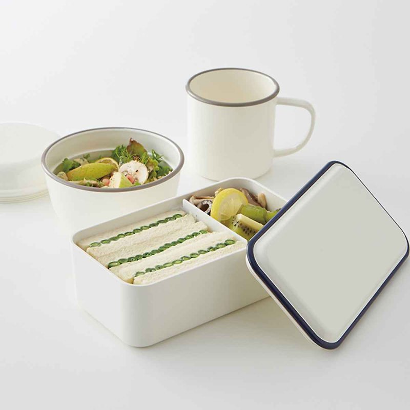 【日本TAKENAKA】日本製復古系列可微波保鮮盒940ml-咖啡邊框 - 便當盒/食物袋 - 其他材質 咖啡色
