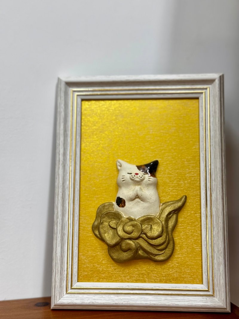 布施貓 | 金運猫佛相框 - 擺飾/家飾品 - 陶 