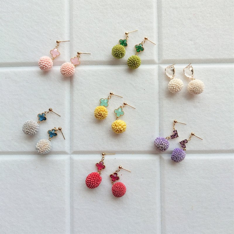 Fruit earrings/ Lucky golden stick fruit series/ Various options/ Free clip - ต่างหู - พืช/ดอกไม้ หลากหลายสี