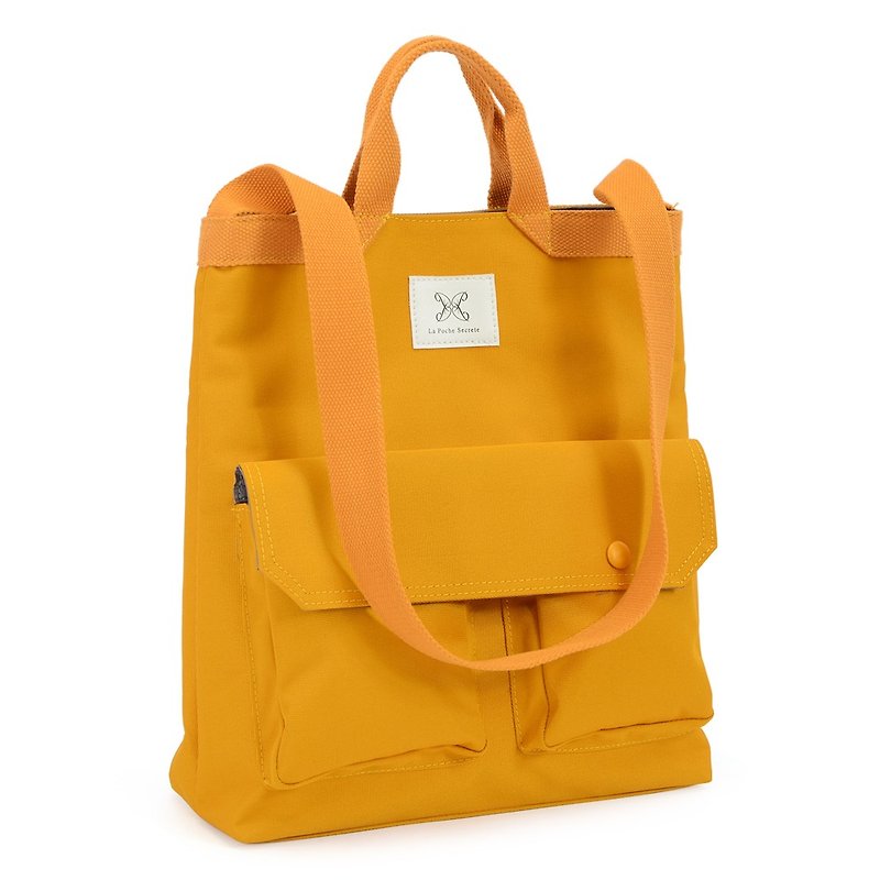 LaPoche Secrete Wenqing Gift-Waterproof Canvas Bag-Shoulder Carry A4 - กระเป๋าแมสเซนเจอร์ - วัสดุอื่นๆ สีส้ม