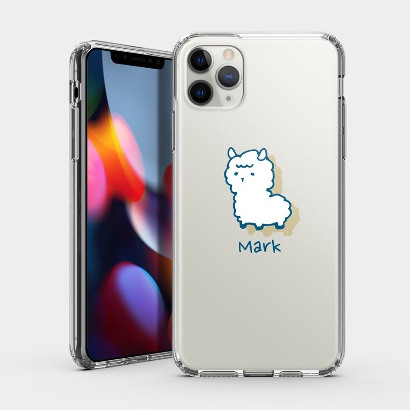 禮物 客製化英文名 草泥馬 IPHONE 保護殼 透明手機殼 PU014 - 手機殼/手機套 - 塑膠 白色