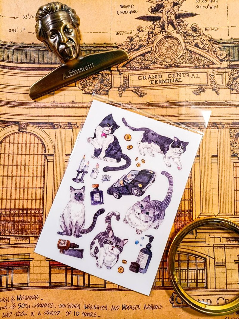 KR521_Cute Animals_Cats.A Transfer Stickers/轉印貼紙 - 貼紙 - 塑膠 
