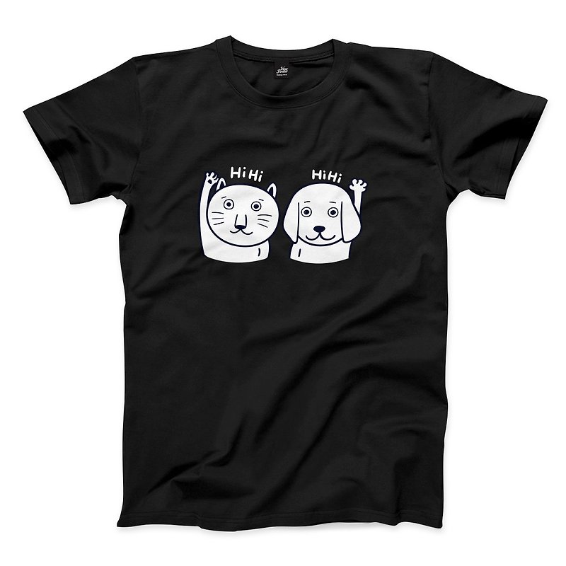 HiHi-Black-Unisex T-shirt - Men's T-Shirts & Tops - Cotton & Hemp Black