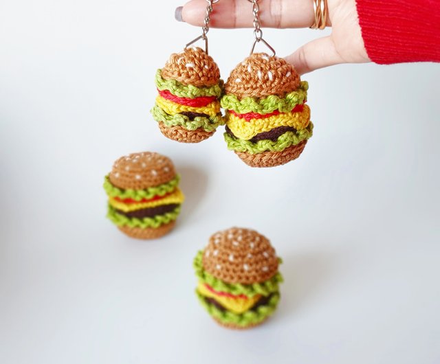 デジタル】ミニハンバーガー 4 サイズ キーホルダーや子供の