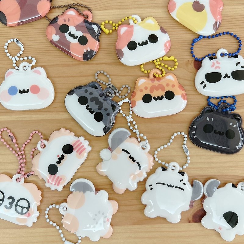 Bad Cat and Furry Cat-Bubble Keychain (11 styles in total) - Keychains - Other Materials 