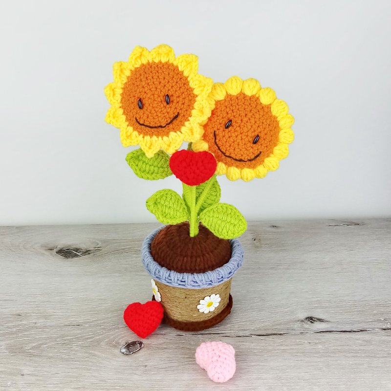 向日葵盆栽  家居擺設 生日禮物 情人節禮物 辦公室擺設 (A款) - 擺飾/家飾品 - 聚酯纖維 橘色
