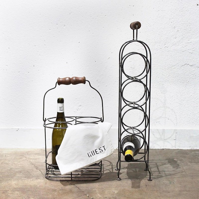 WINE HOLDER 4-Bottle Stand Vertical Stand for Metal Steel (with cover) - เครื่องครัว - โลหะ สีเงิน