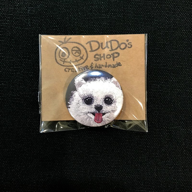 Hand-painted Illustration Small Badge Small Badge Pin | Pomeranian Dog - Badges & Pins - Other Metals 