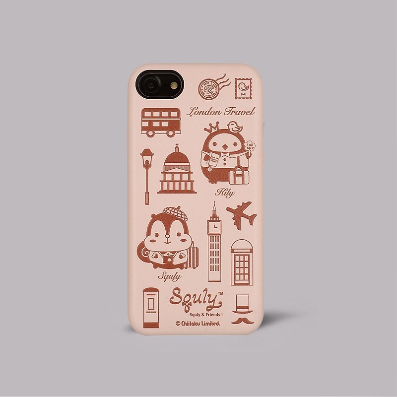 iPhone SE2/7/8 Plus Squly & Friends PU Leather Protective Case - Phone Cases - Faux Leather Khaki
