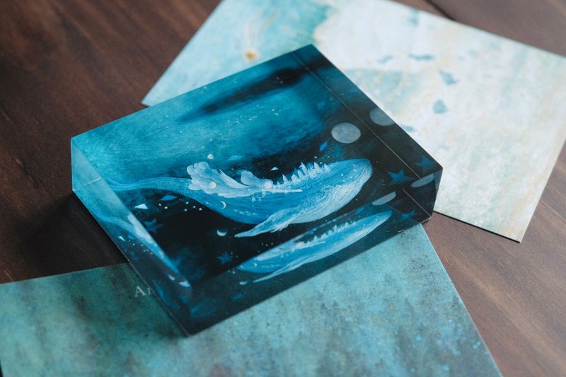 壓克力水晶畫 - 鯨魚與女孩 - 擺飾/家飾品 - 壓克力 