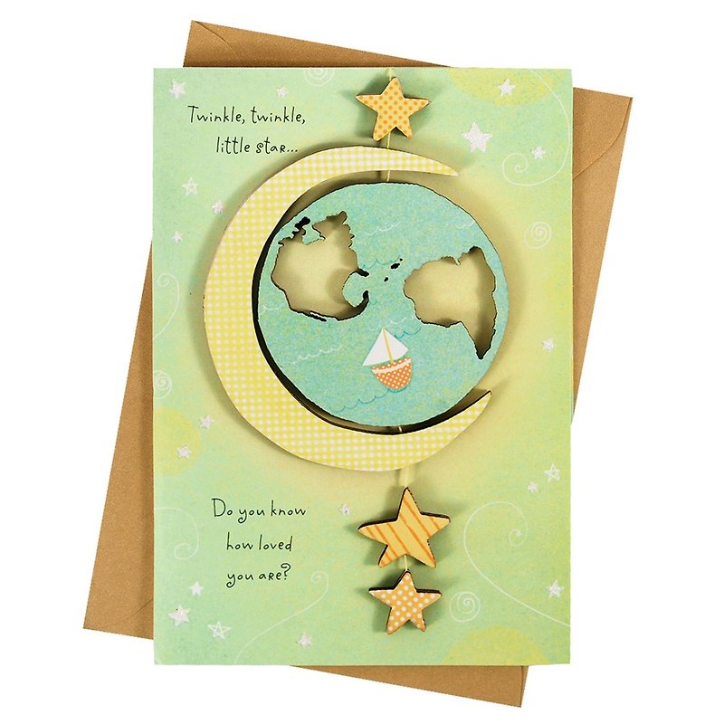 空は小さな星でいっぱいです[ホールマーク-クリエイティブな手作りカード赤ちゃんおめでとうございます] - カード・はがき - 紙 グリーン