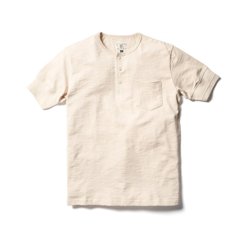 Bamboo Henley(S) - 卡其 Khaki - 男 T 恤 - 棉．麻 