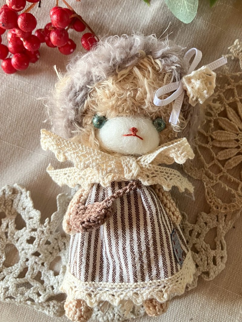 あみぐるみドール【柔らかな冬】ベージュくまさんのミニドール - 公仔/玩偶 - 聚酯纖維 咖啡色