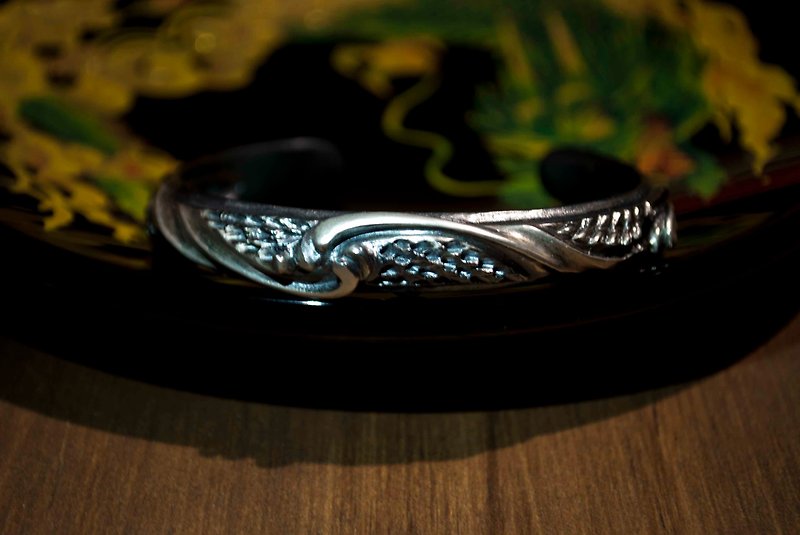 Shuichuan/Handmade Silver Jewelry/Bracelet/Jiaolong - สร้อยข้อมือ - เงิน สีเงิน