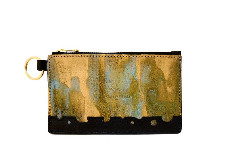 RUST GOLD Zip Mini Wallet - กระเป๋าสตางค์ - หนังแท้ สีทอง