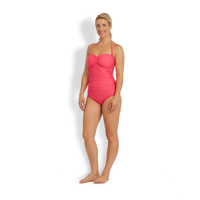 ABIGAIL 褶纹修身泳衣 - 女泳衣/比基尼 - 其他材質 紅色