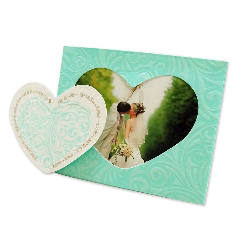 Xpress Wedding Invitation & Photo Frame(Green) 10pcs - Wedding Invitations - Paper Blue