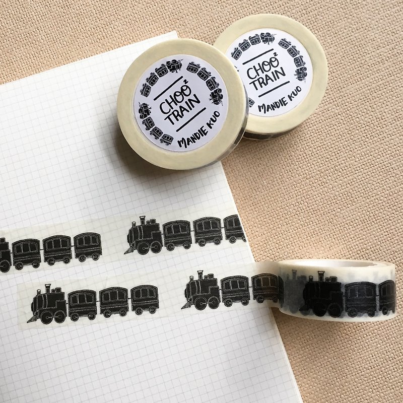 チューチュートレイン和紙テープ - マスキングテープ - 紙 ブラック