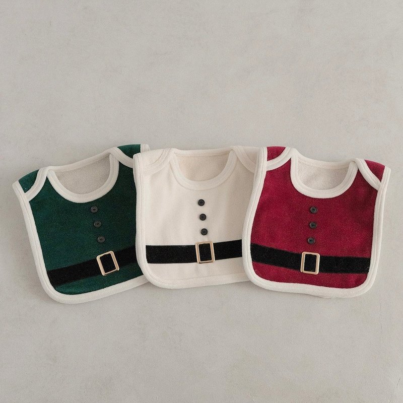 韓國聖誕老公公造型圍兜  •Santa Bib• - 圍兜/口水巾 - 棉．麻 