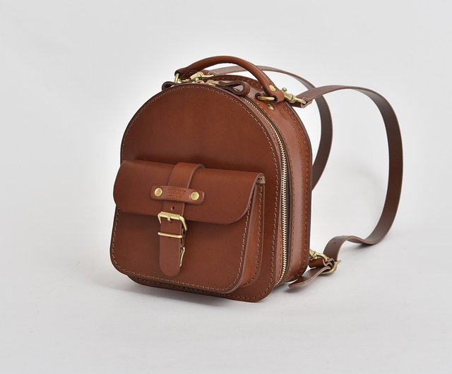 Japanese craftsman handmade leather mini backpack (R-32) - 5
