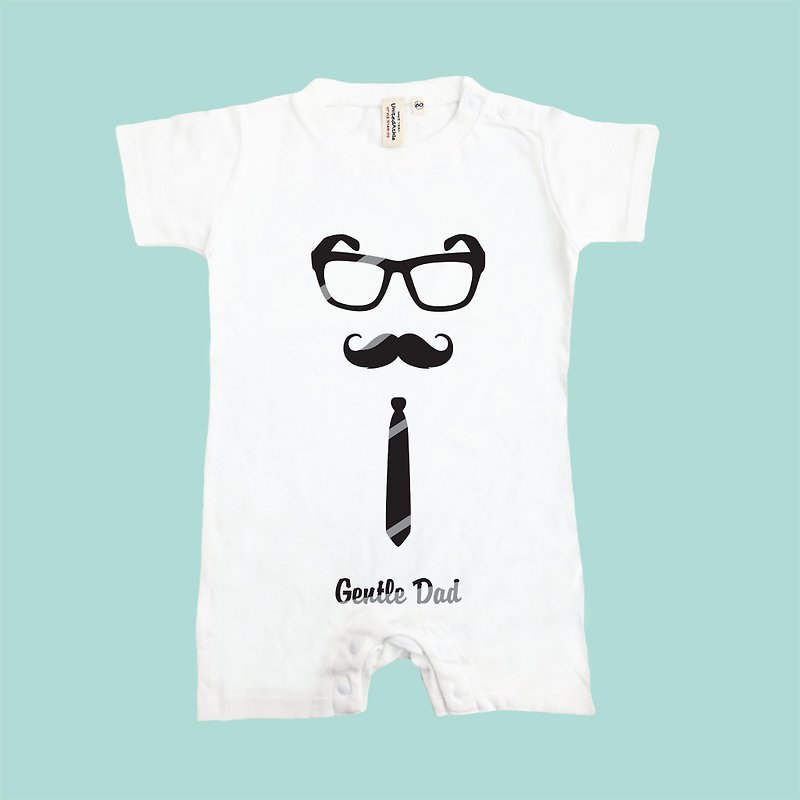 [Father's Day gift] Gentle Dad Daddy baby gentleman Japan United Athle cotton short-sleeved package fart clothes feeling soft - Other - Cotton & Hemp 