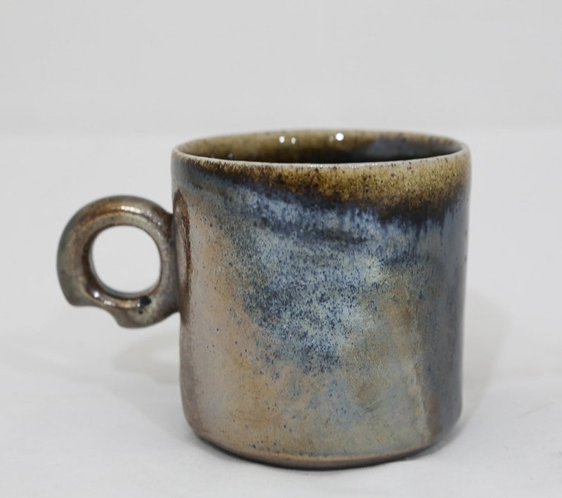 Colored ink melted glaze gold and silver colored firewood mug - Mugs - Pottery 