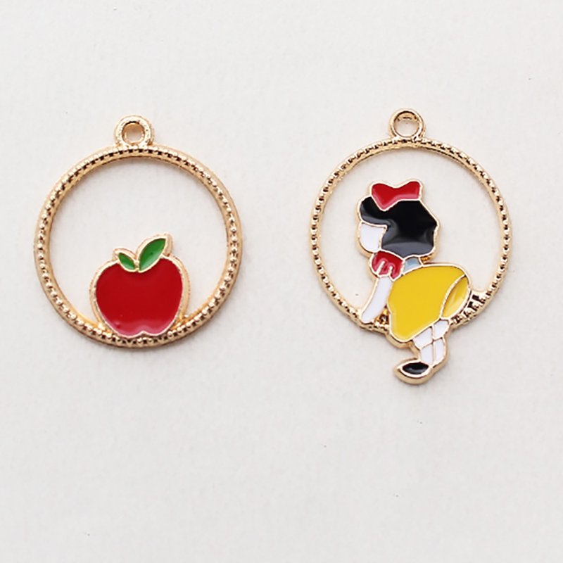 Charms, Jewelry making charms,jewelry making pendant,A princess and an apple - งานโลหะ/เครื่องประดับ - โลหะ สีแดง