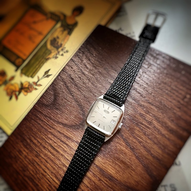 1980s-90s OCTO early Swiss semi-automatic winding mechanical watch - นาฬิกาผู้หญิง - สแตนเลส สีดำ