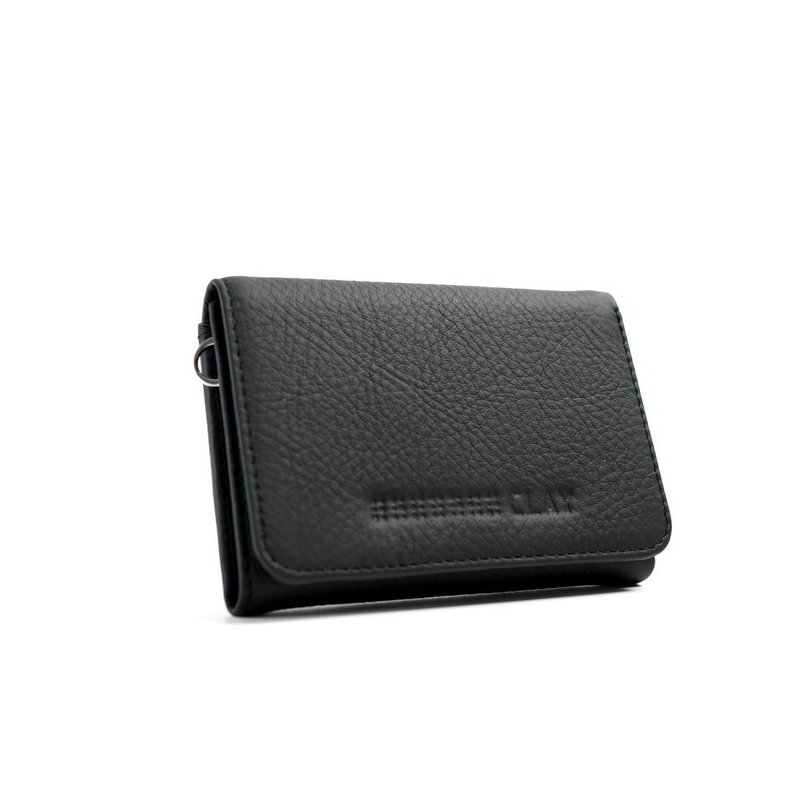 Slim Wallet With Zip - Wallets - Genuine Leather Black