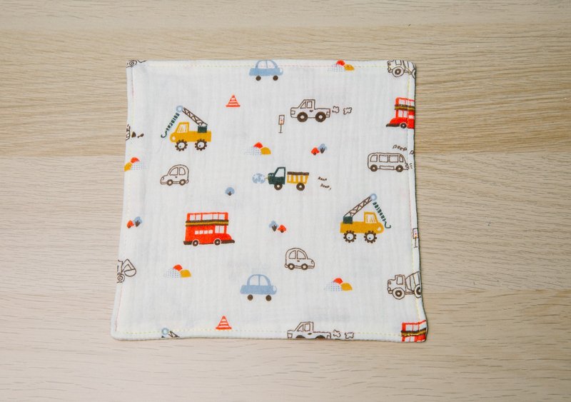 Cart and small car square handkerchief/kindergarten handkerchief holder/children's handkerchief/spit towel/handmade handkerchief - Bibs - Cotton & Hemp Multicolor