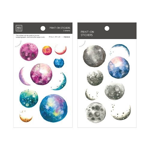 MU 【Print-On Stickers 轉印貼紙】no.26-宇宙星球 | 復古系列