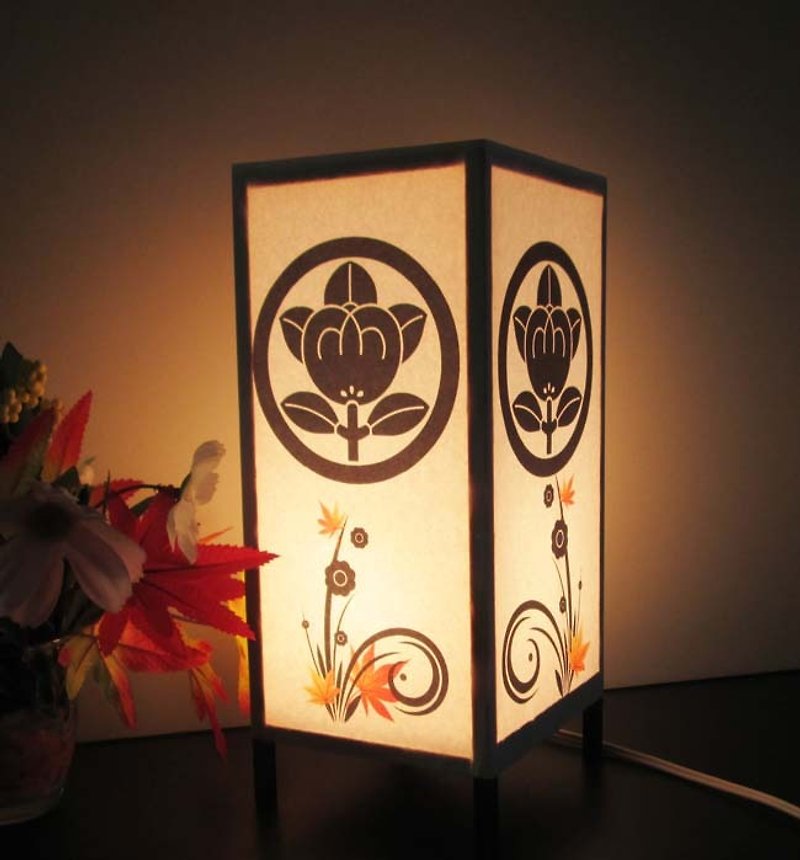 Light Stand-3-inch-winning family crest dream lamp hunting «round of Tachibana »8-91-peace - โคมไฟ - กระดาษ สีส้ม