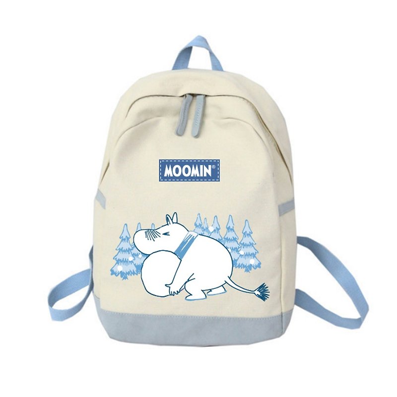 Moomin 噜噜米 authorized - Japanese color side backpack (blue), AE02 - Backpacks - Cotton & Hemp Blue
