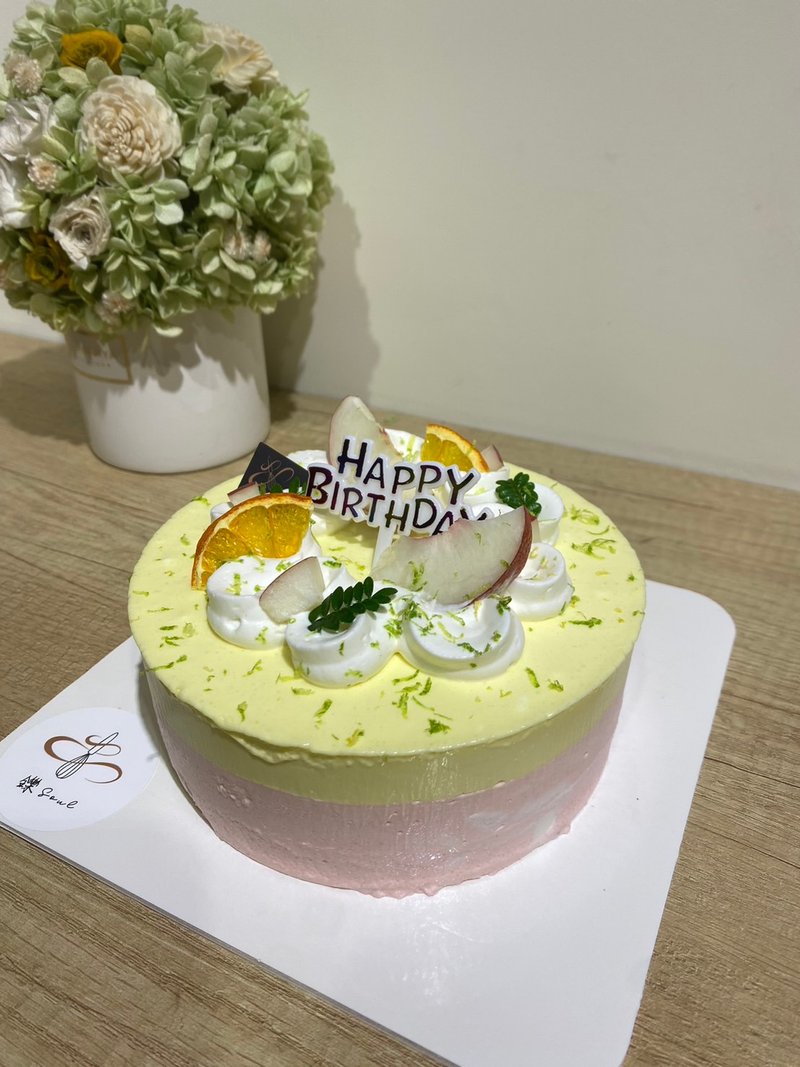 可宅配 檸檬玫瑰白桃慕斯 白桃慕斯 鑠甜點 生日蛋糕 慶生 - 蛋糕/甜點 - 新鮮食材 