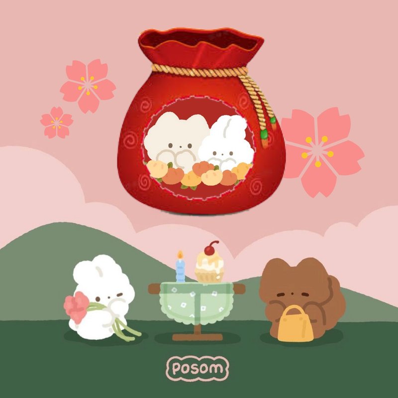 Posom sticker bag - สติกเกอร์ - กระดาษ สึชมพู