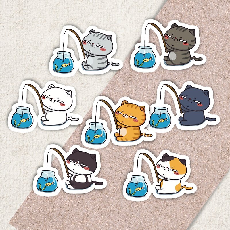 Cat stickers / cat pastime / pvc / 5cm - Stickers - Other Materials Multicolor