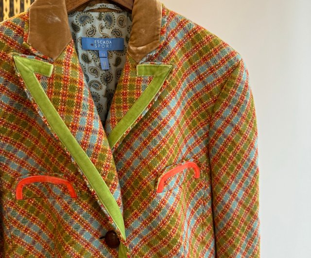 d*9様 美品　ESCADA(エスカーダ)マルチカラー チェック柄 ジャケット d*9様 美品 ESCADA(エスカーダ)マルチカラー チェック柄