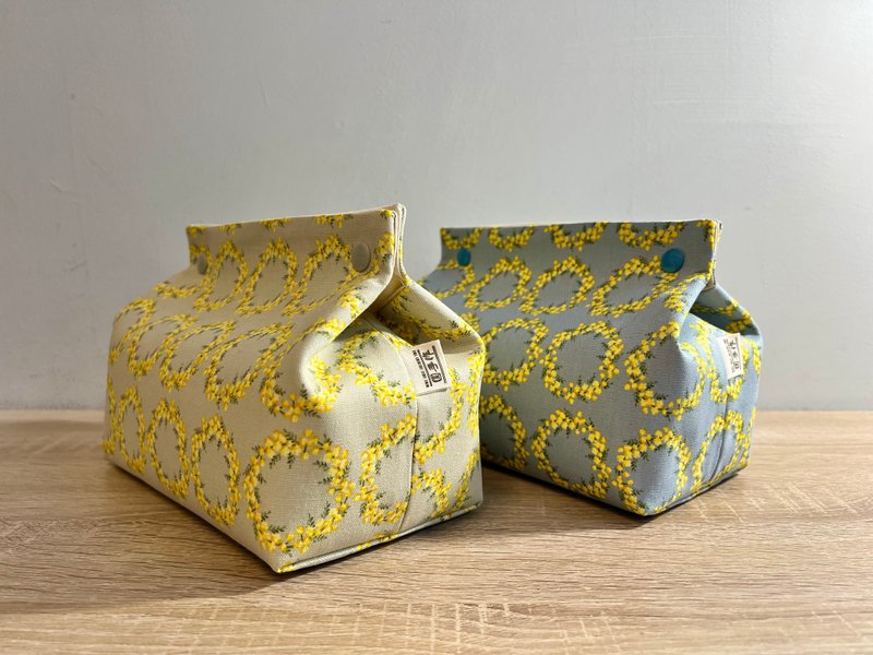 [In Stock] Beautiful and Romantic Flower Handled Toilet Paper Storage Set in 2 Colors - Tissue Boxes - Cotton & Hemp 