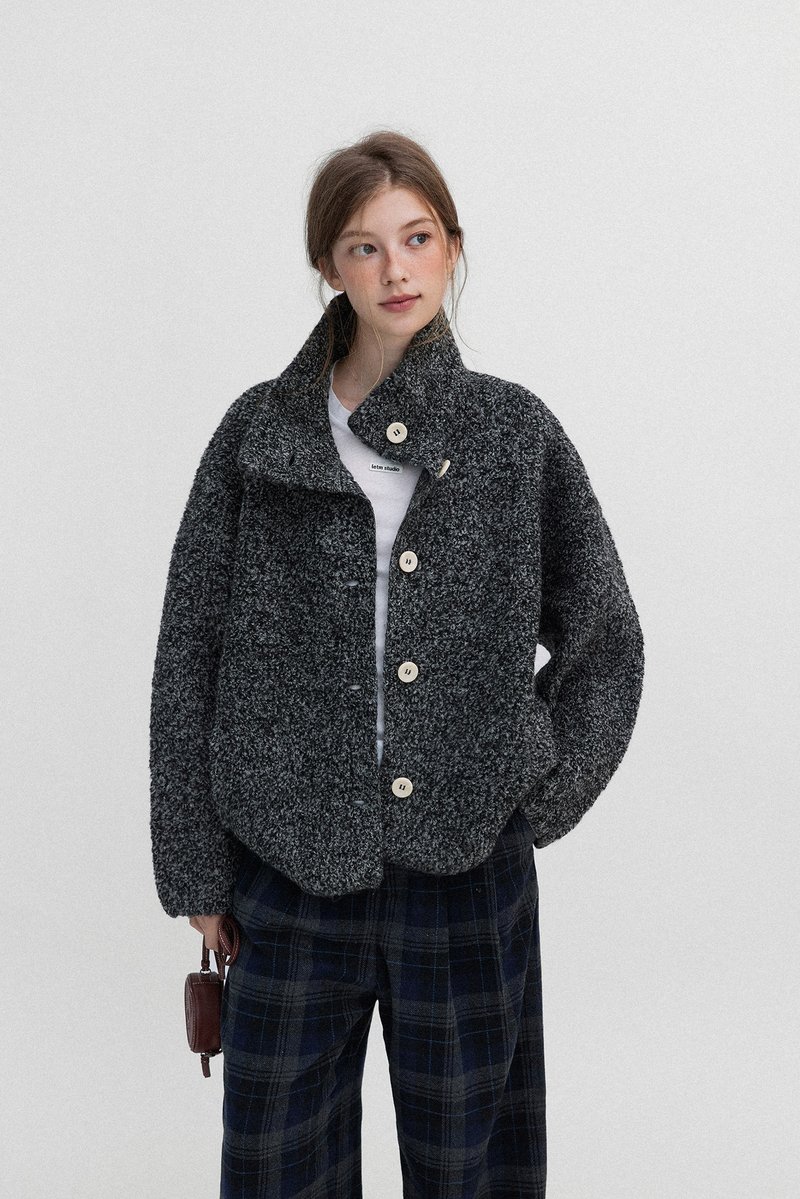 羊咩咩  / 顆粒絨肌理感外套 / 100%羊毛 - 女大衣/外套 - 其他材質 多色