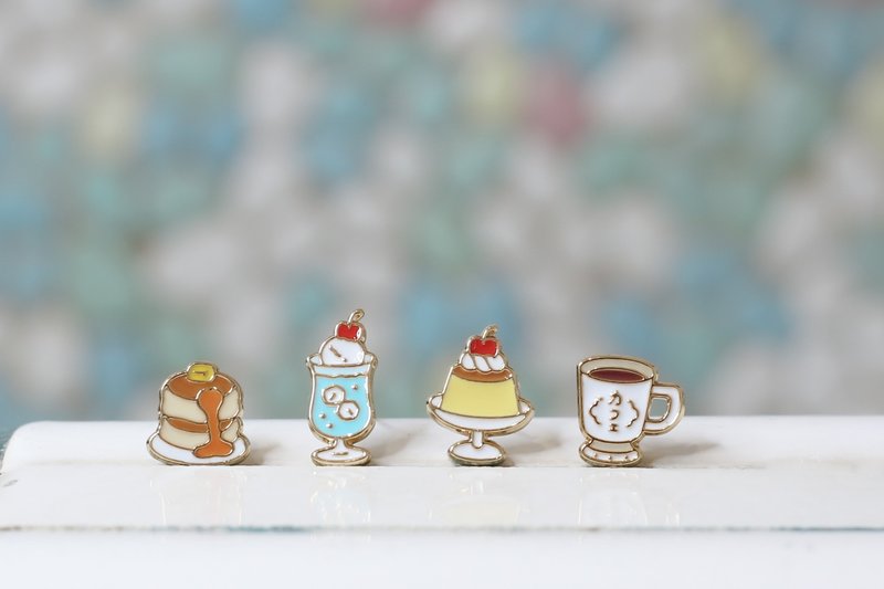 喫茶店布丁 鬆餅 冰淇淋蘇打 咖啡 Showa Cafe 項鍊 生日禮物 - 項鍊 - 琺瑯 多色